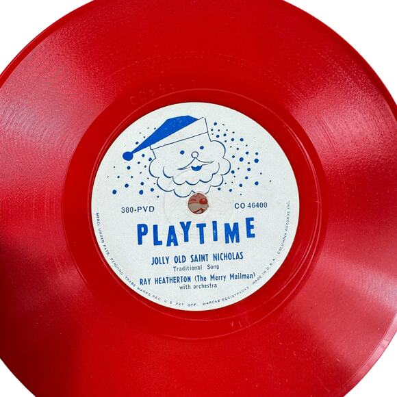 Vintage Columbia Record Playtime Rudolph Jolly Old Saint Nicholas Unbreakable - Picture 5 of 5